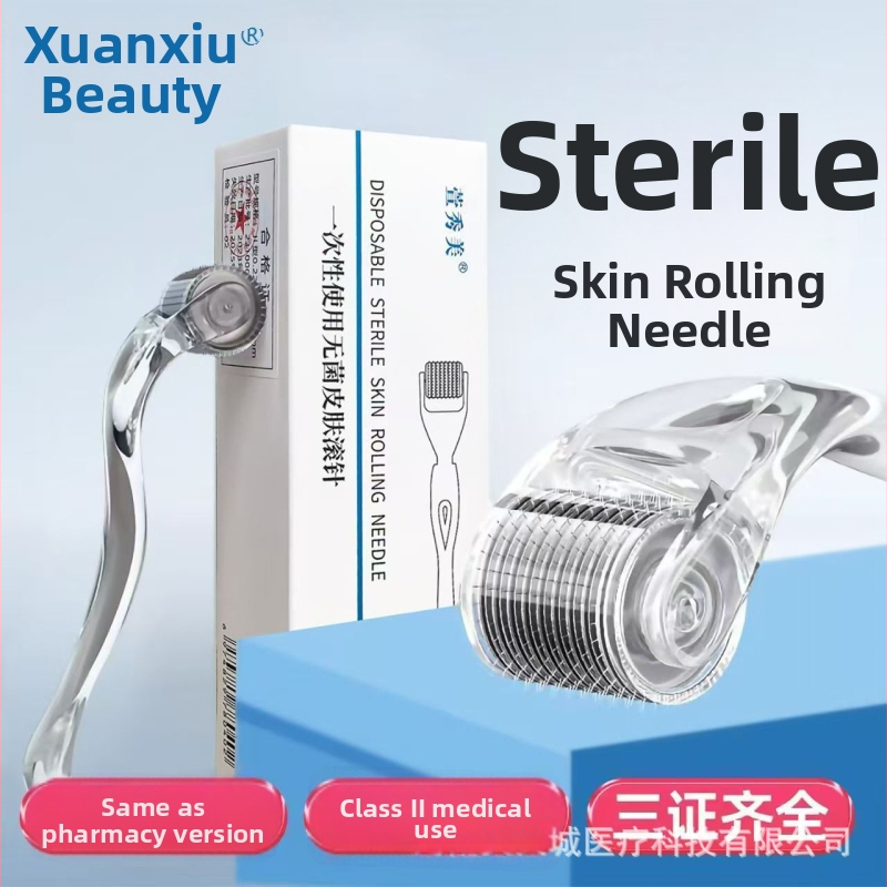 Jednorázový medicínsky kožný roller s kombinovanou hlavou kolies na tvár, plast, model 00331, schválenie Yu machinery 20232200217