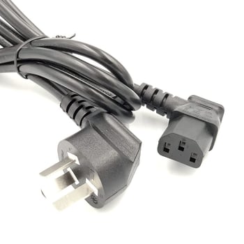 3-pin napajni kabel, kutni utikač, GB/T 2099.1, presjek 0.75/1.0/1.5 mm², PVC omot