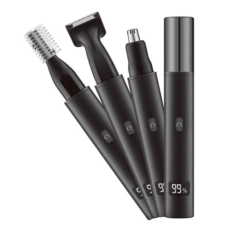 Električni trimer za nosne dlake, 3-u-1 muški grooming set, USB-C punjenje, nehrđajući čelik, vodootporan, ugrađena baterija 100–300 mAh
