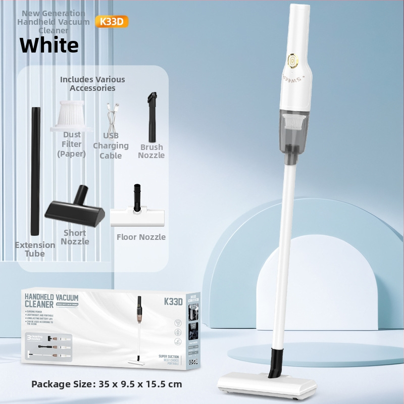 Prijenosni ručni usisavač za automobil i dom – 50W, usis 3100–4000 Pa, ugrađena baterija 1601–2000 mAh, trajanje rada 0–1 h