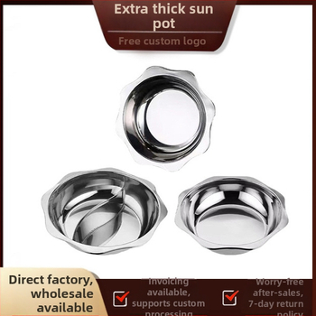 Yuanyang hrniec z hrubého nerezového ocele 201, kompatibilný s indukciou, s jedným dnom, bez povlaku, možnosť prispôsobenia