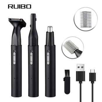 3-u-1 set za njegu: nosne dlačice, obrve i električni brijač; USB punjenje; ugrađena baterija 500–800 mAh; aluminijske legure kućište; trajanje baterije više od 15 dana