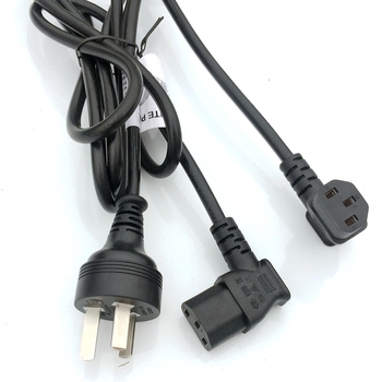 Napajajući kabel s dva utikača i tri utikača, PVC izolacija, IRAM certificiran, od E-JUN