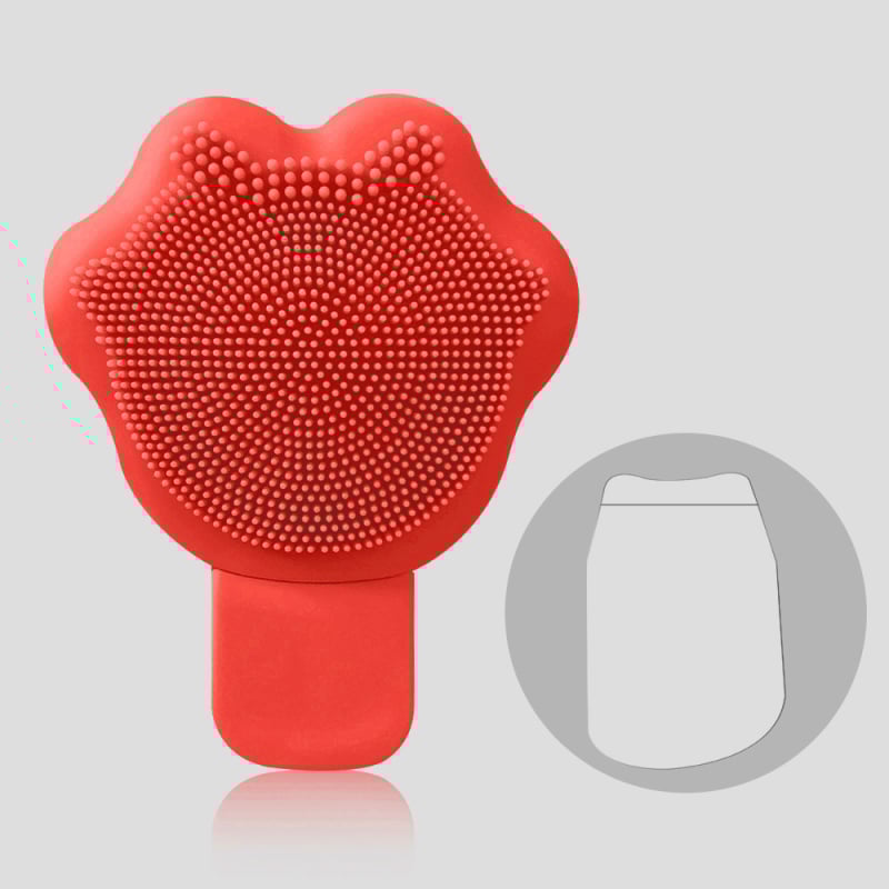 Kézi szilikon arc-tisztító kefe, mitesszer eltávolító, kettős funkciójú, macskamancs formájú dizájn, minden bőrtípushoz