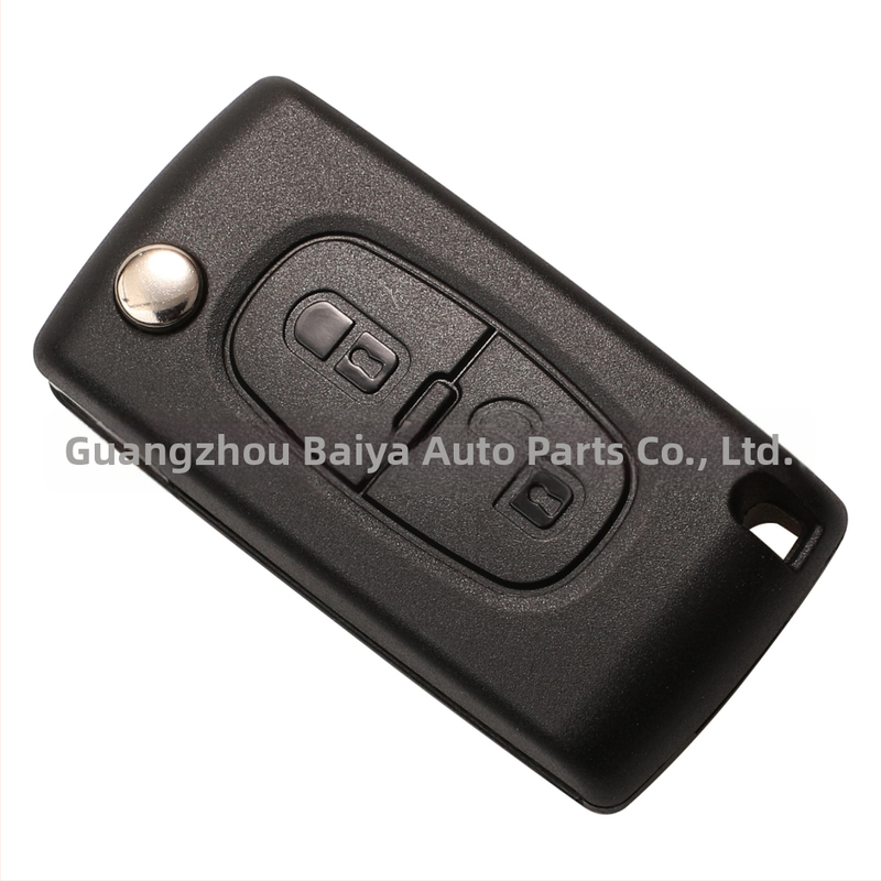 Pouzdro na kľúč Peugeot Citroën sklápací, kompatibilný s 2-kľúčom/3-kľúčom, bez diaľkového ovládania, čepeľ kľúča: meď+plast, puzdro: plast, hmotnosť 42 g