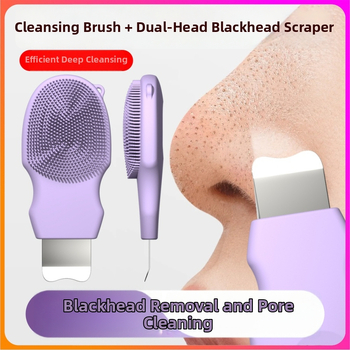 Mini špachtľa na čierne body s silikónovou čistiacou kefou na tvár – model J501, fyzická adsorpcia, ručné ovládanie, konštrukcia zo silikónu a nerezovej ocele, hmotnosť 35 g