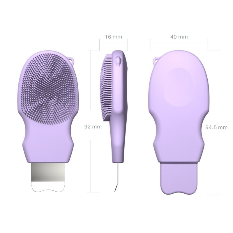 Мини шпатула за черни точки и силиконова лицева четка за почистване на порите — модел J501, физическа адсорбция, ръчно управление, корпус силикон + неръждаема стомана, тегло 35 g