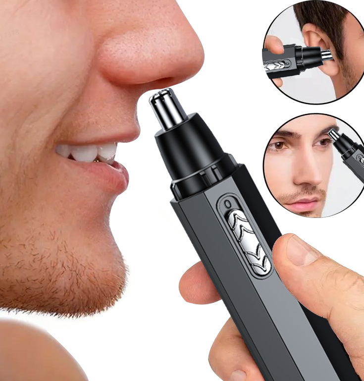 Električni trimer za nosne dlake s odvojivom i periljivom glavom za rezanje, ABS kućište, napajanje baterijom (bez ugrađene baterije)