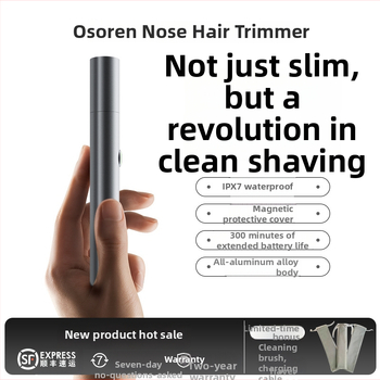Aosen trimer za nosne dlake i obrve, Type-C priključak za punjenje, aluminijski kućište od legure, vodootporan i potpuno periv, ugrađena baterija 300–500 mAh, trajanje baterije više od 50 dana