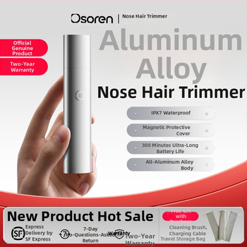 Aosen trimer za nosne dlake i obrve, Type-C priključak za punjenje, aluminijski kućište od legure, vodootporan i potpuno periv, ugrađena baterija 300–500 mAh, trajanje baterije više od 50 dana