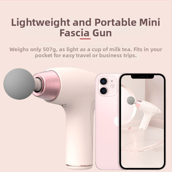 Mini fascia masážny prístroj s bezkartáčovým motorom, 27W, 4 hlavice, 4 rýchlosti, nízka hlučnosť do 36 dB