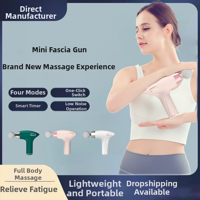 Mini fascia masážny prístroj s bezkartáčovým motorom, 27W, 4 hlavice, 4 rýchlosti, nízka hlučnosť do 36 dB