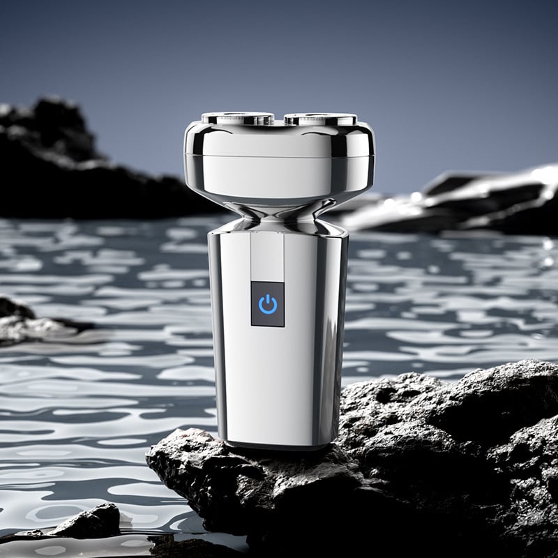 Električni brijač, vodootporan dvostruki rotor, mokro i suho brijanje, punjiv s ugrađenom baterijom 300–500 mAh, 60+ minuta rada, 1 sat punjenja