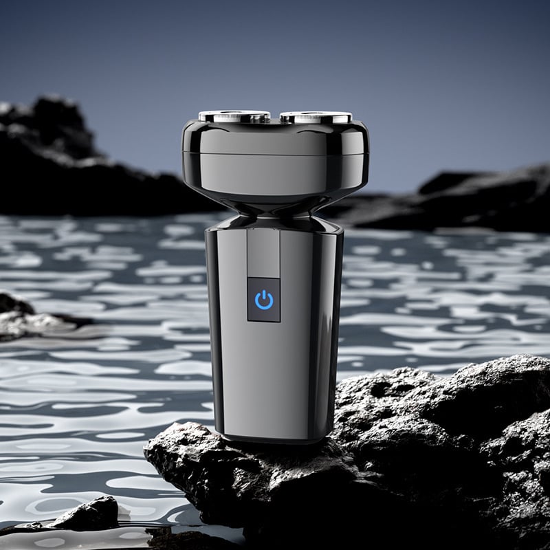 Električni brijač, vodootporan dvostruki rotor, mokro i suho brijanje, punjiv s ugrađenom baterijom 300–500 mAh, 60+ minuta rada, 1 sat punjenja