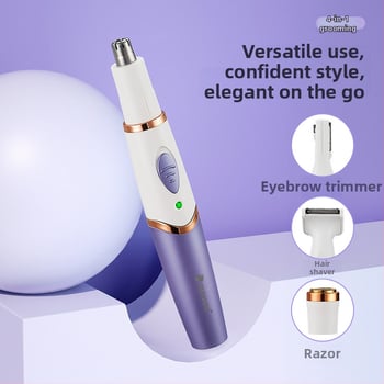 4-in-1 USB-töltéses elektromos testborotva, orrszőr-trimmerrel, teljes testápolási készlet, modell S-781