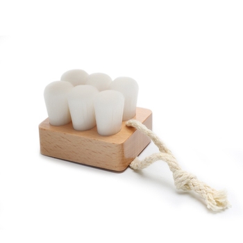 Shunreng βούρτσα καθαρισμού προσώπου με τρίχες από συνθετικές ίνες, ξύλινη κοντή λαβή, μοντέλο sr-0131, συσκευασία ενός τεμαχίου