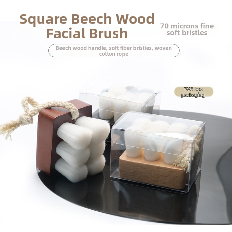 Shunreng štetka na čistenie tváre, vlákna z umelých vlákien, drevená rukoväť, krátka rukoväť, model sr-0131, balenie po jednom kuse