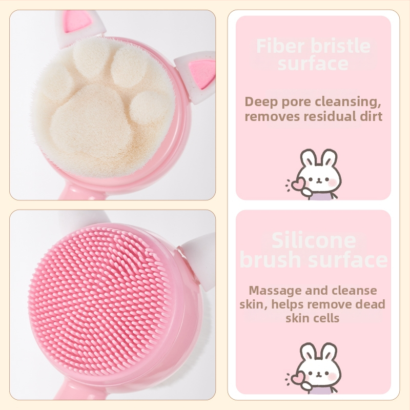 Shunreng štetka na čistenie tváre, vlákna z umelých vlákien, drevená rukoväť, krátka rukoväť, model sr-0131, balenie po jednom kuse