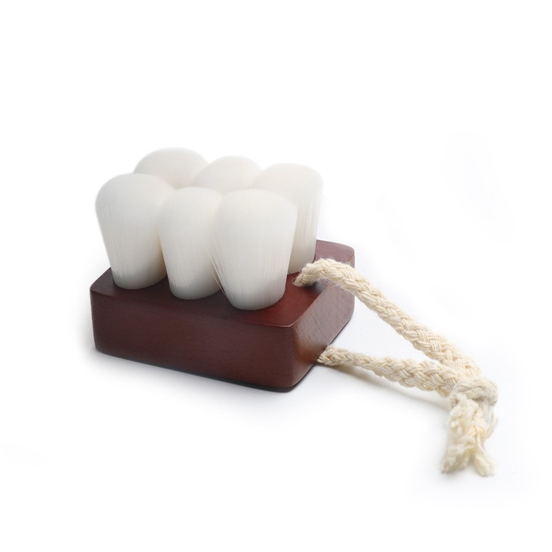 Shunreng βούρτσα καθαρισμού προσώπου με τρίχες από συνθετικές ίνες, ξύλινη κοντή λαβή, μοντέλο sr-0131, συσκευασία ενός τεμαχίου