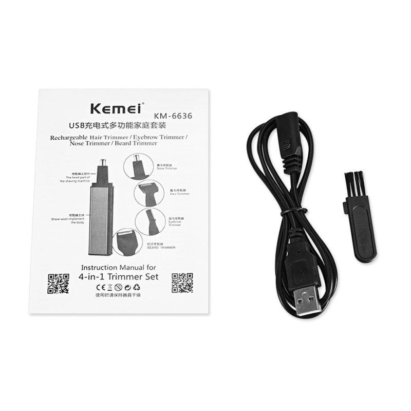 Električni trimer za nos 4-u-1, USB punjenje, ABS materijal, nije moguće prati pod vodom