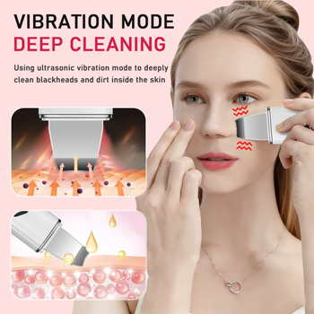 ултразвуков скрабър за кожа за премахване на черни точки – CP088, 3 скорости, ABS корпус и електроплатени части, ултразвукова вибрация, CE сертифициран
