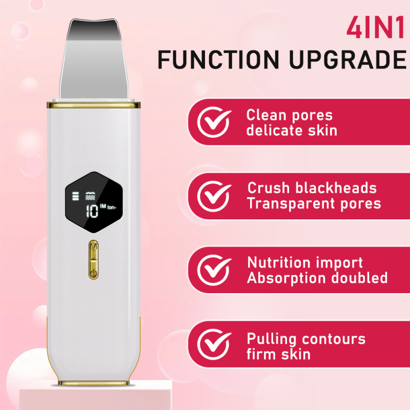 ултразвуков скрабър за кожа за премахване на черни точки – CP088, 3 скорости, ABS корпус и електроплатени части, ултразвукова вибрация, CE сертифициран