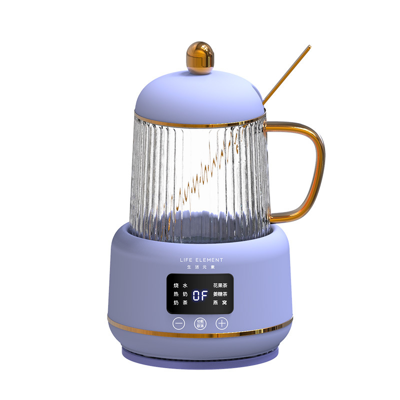 Oală electrică de sănătate cu termostat digital, 0,4 L, 220V, 400–500W, corp din sticlă borosilicat, control microcomputerizat, model I156