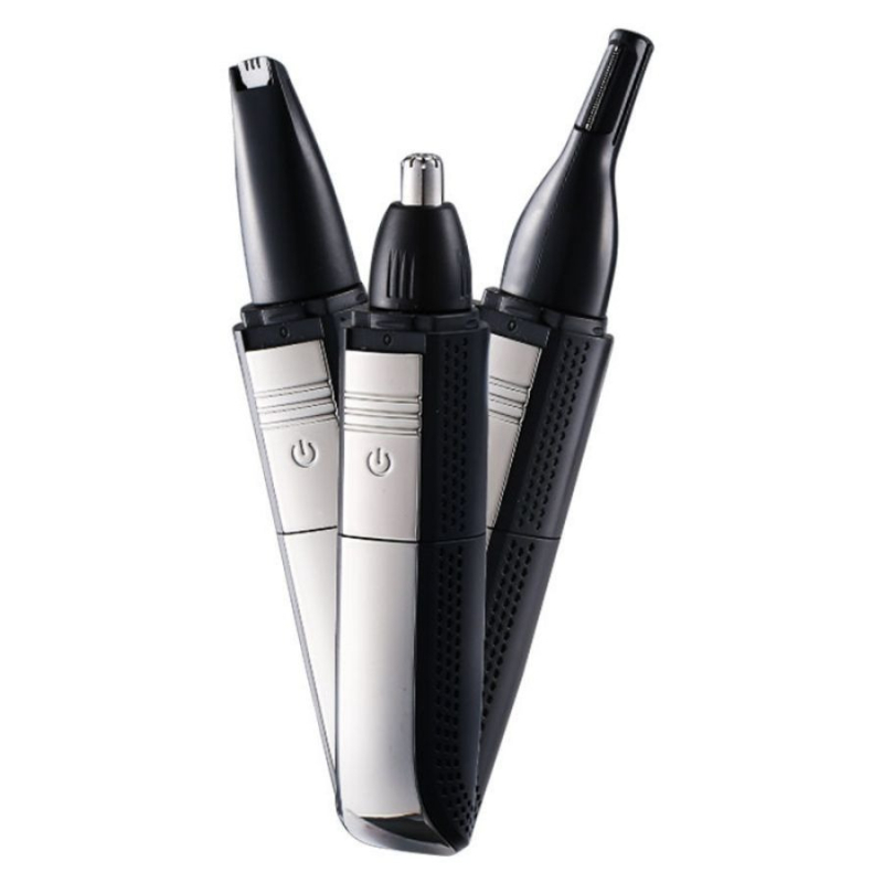 Trimer 3 în 1 pentru nas și sprâncene, electric, cu cap de tăiere detașabil și lavabil