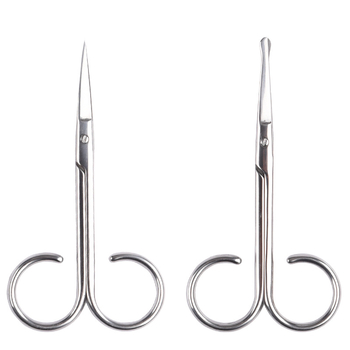 Nerđajuće čelične škare za obrve i dlačice nosa s oštrim vrhovima – kozmetički alat Xingguan, podrijetlo Yangjiang