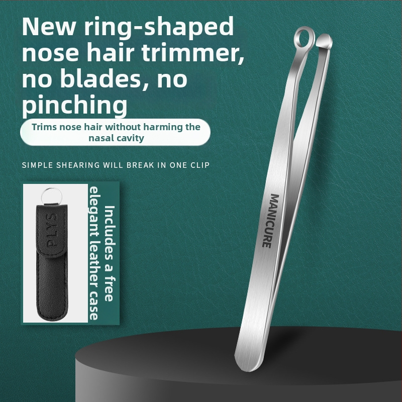 Ručný zastrihávač nosových chĺpkov z nerezovej ocele s guľatou špičkou, vhodný pre mužov aj ženy