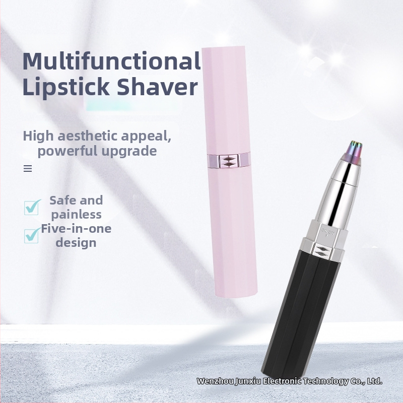 Πέντε σε ένα ηλεκτρικό ξυριστικό και εργαλείο αφαίρεσης τριχών, μοντέλο Bxl-829, USB τροφοδοσία, ABS σώμα, βάρος 65 g, περιλαμβάνει τριμερ ρινικών τριχών, τριμερ μασχάλων, λίμα νυχιών