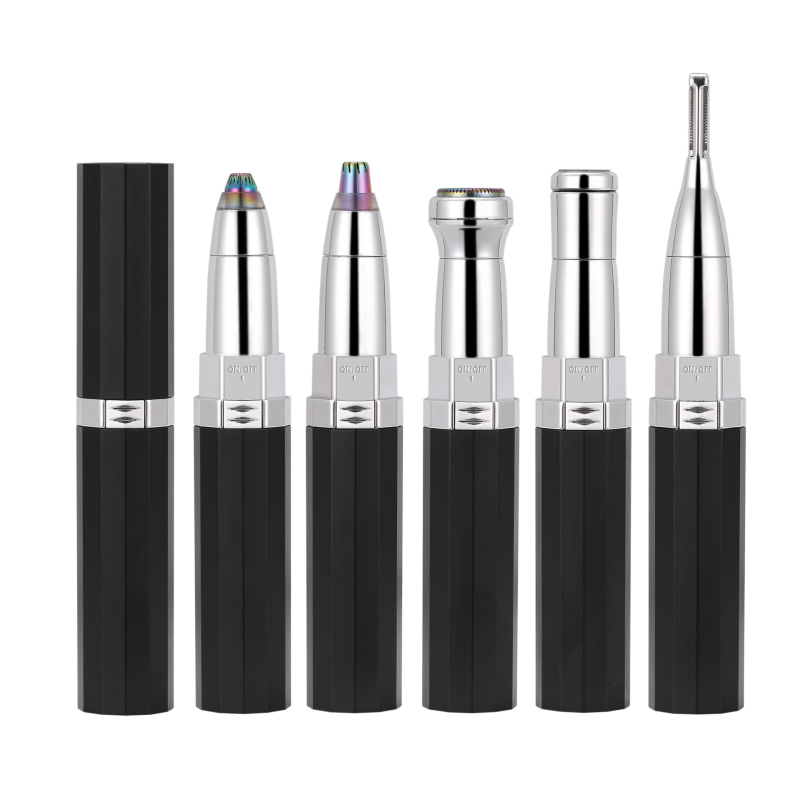 Πέντε σε ένα ηλεκτρικό ξυριστικό και εργαλείο αφαίρεσης τριχών, μοντέλο Bxl-829, USB τροφοδοσία, ABS σώμα, βάρος 65 g, περιλαμβάνει τριμερ ρινικών τριχών, τριμερ μασχάλων, λίμα νυχιών