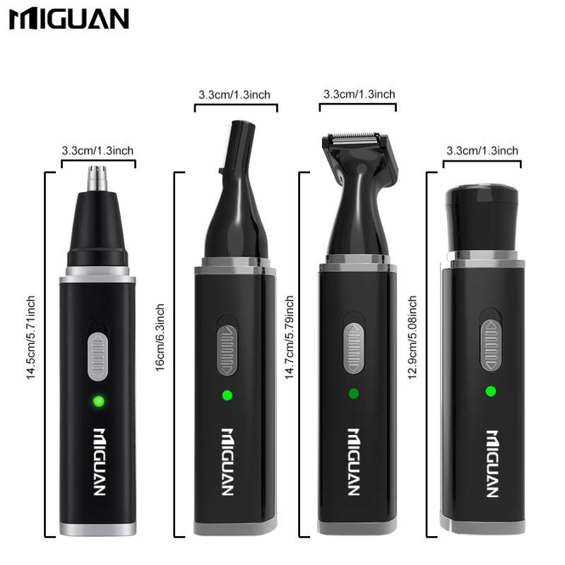 Set ljepote: višestruki trimer i alat za njegu nosa, USB punjenje, ugrađena baterija 500–800 mAh, trajanje baterije preko 30 dana, glava za rezanje odvojiva i periva