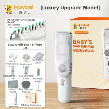 Detský holiaci strojček na vlasy s tichým režimom a automatickým odsávaním vlasov, nabíjateľný, 12 W, vodotesný, značka Good ibe