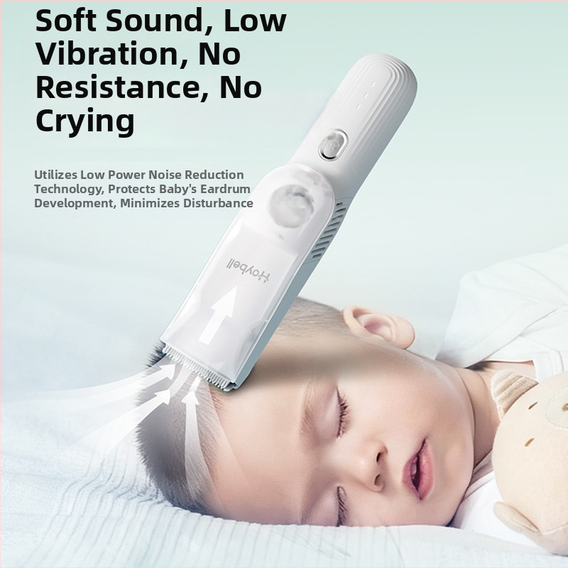 Detský holiaci strojček na vlasy s tichým režimom a automatickým odsávaním vlasov, nabíjateľný, 12 W, vodotesný, značka Good ibe