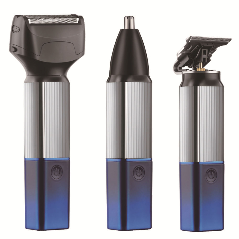 SH-530 3-in-1 hajvágó és borotva, USB-s, elektromos üzemmód, kefés motor, cserélhető fejek: hajvágáshoz, borotválkozáshoz és orr-szőr vágásához, kivehető és mosható vágófej
