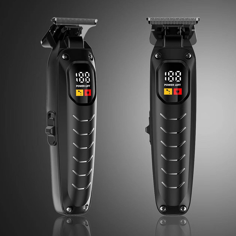 Bežični set za šišanje kose s brushless motorom, nože od titanijeve legure, ugrađena baterija 1200–2000 mAh, radni vijek 1–3 sata, digitalni zaslon.
