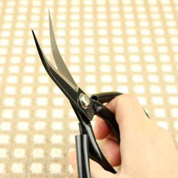 Kožne škare s zakrivljenom glavom – Big Jixing, industrijske; materijal: visoko ugljično čelika; površina: crno oksidirana; oblik lakta; namjena: industrija; težina: 265 g