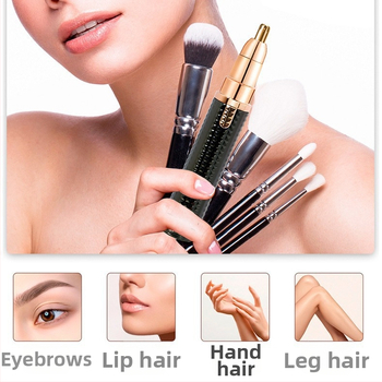 Електрически тример за вежди, нос и тяло с подвижна, миеща се глава — ABS, USB захранване, тегло 64 g