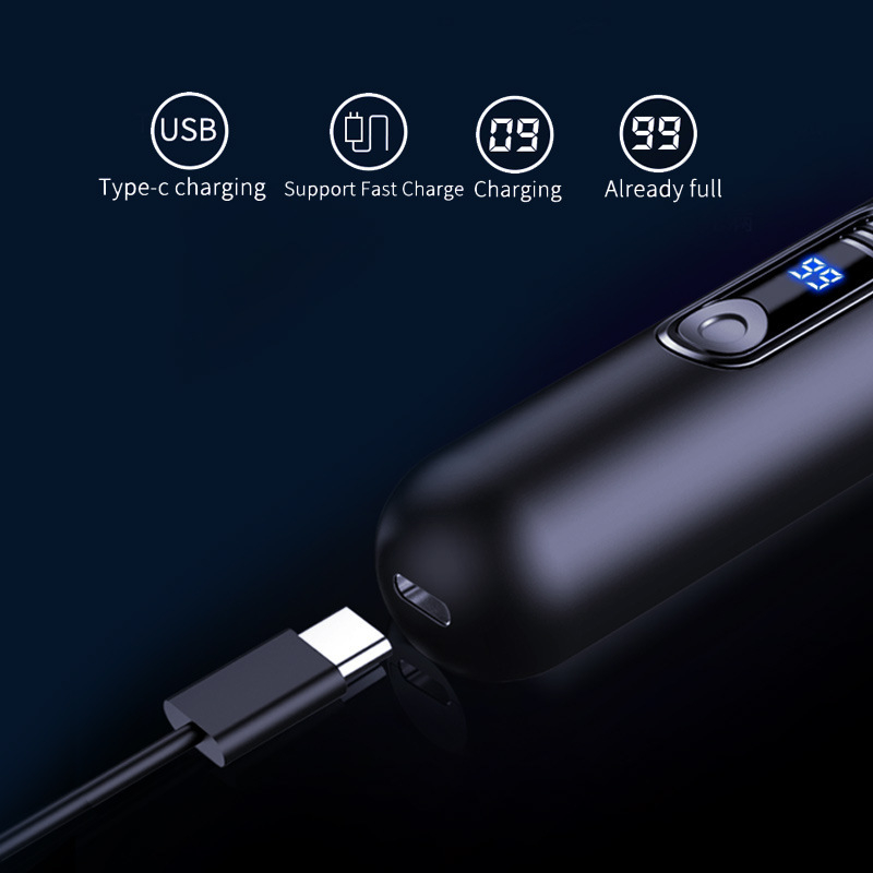 Električni trimer za nos, punjivi, ugrađena baterija 300–500mAh, odvojiva i periva glava za rezanje, kućište od ABS-a