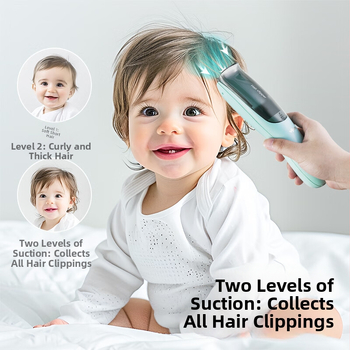 HK988 Nabíjateľný detský holiaci strojček na vlasy s automatickým sacím systémom