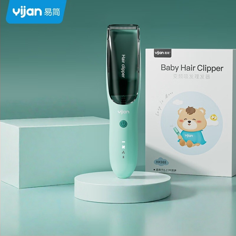 HK988 Nabíjateľný detský holiaci strojček na vlasy s automatickým sacím systémom