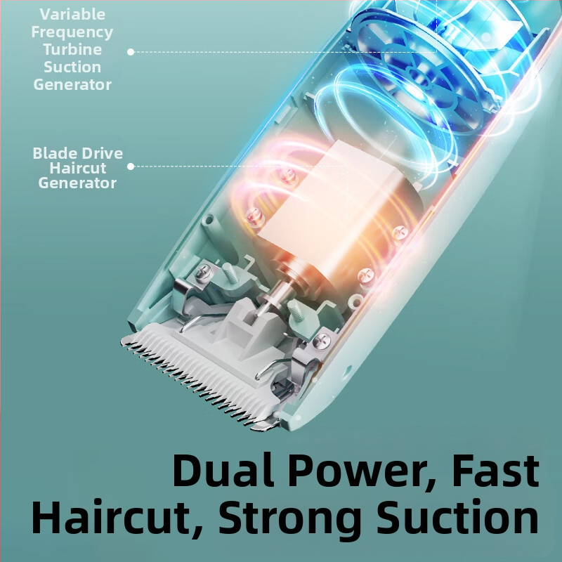 HK988 Nabíjateľný detský holiaci strojček na vlasy s automatickým sacím systémom