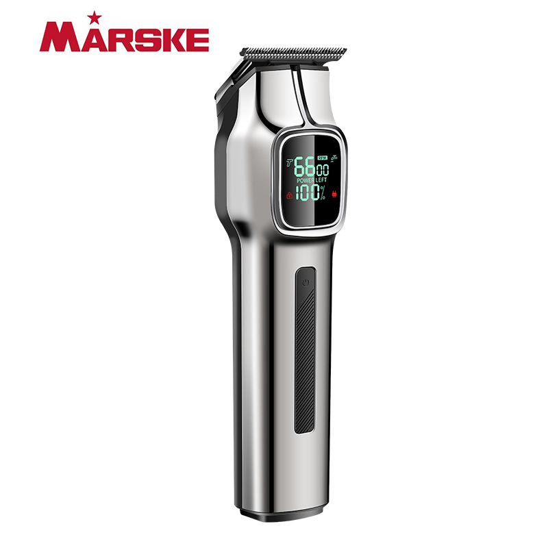 Marske 5-u-1 punjivi električni škarica za kosu s trimerom za nos i digitalnim zaslonom, četkasti motor, oštrice od nehrđajućeg čelika, ugrađena baterija 1200–2000mAh, trajanje rada 3–6 sati, perive oštrice