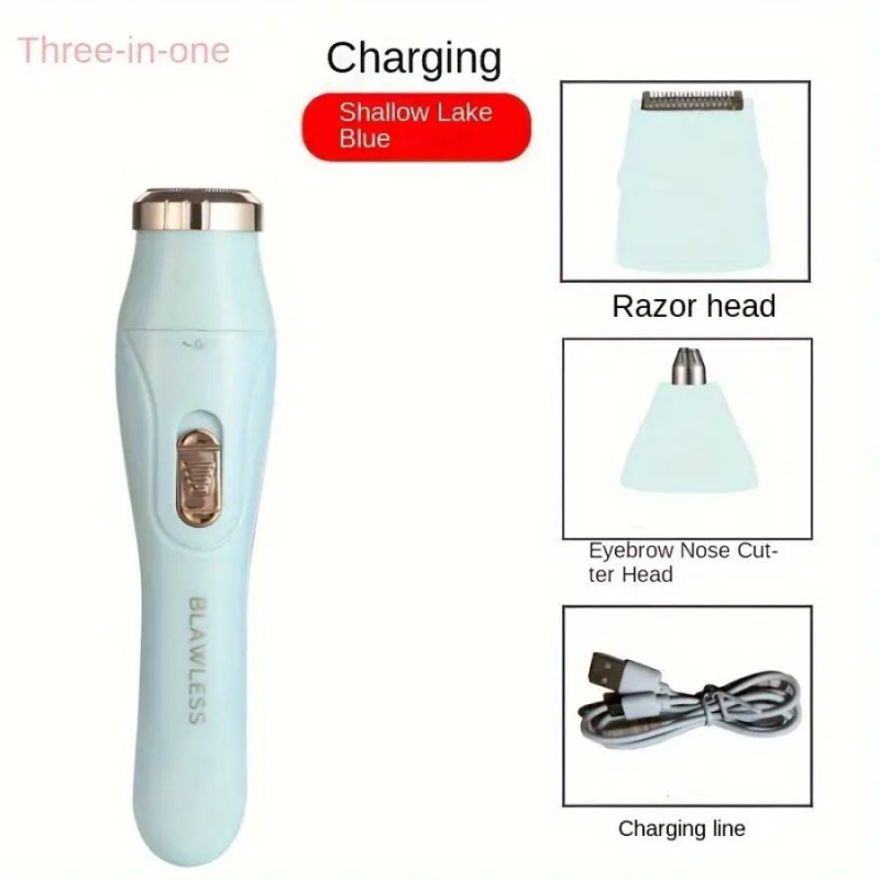 Elektromos borotva és szőrszál-eltávolító készülék — 3 az 1-ben szemöldök-trimmer, hajvágó és orrszőr vágó; USB töltés; nedves és száraz használat; modell 302