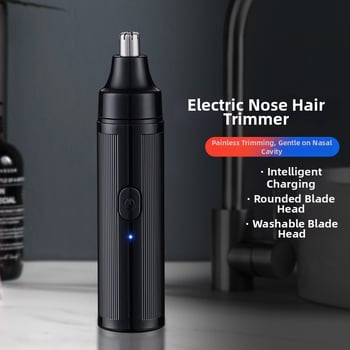 Trimmer electric pentru nas cu baterie încorporată, autonomie de peste 30 de zile, cap de tăiere detașabil și lavabil, carcasă din ABS