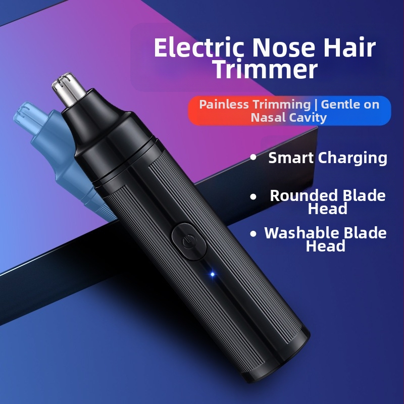 Trimmer electric pentru nas cu baterie încorporată, autonomie de peste 30 de zile, cap de tăiere detașabil și lavabil, carcasă din ABS