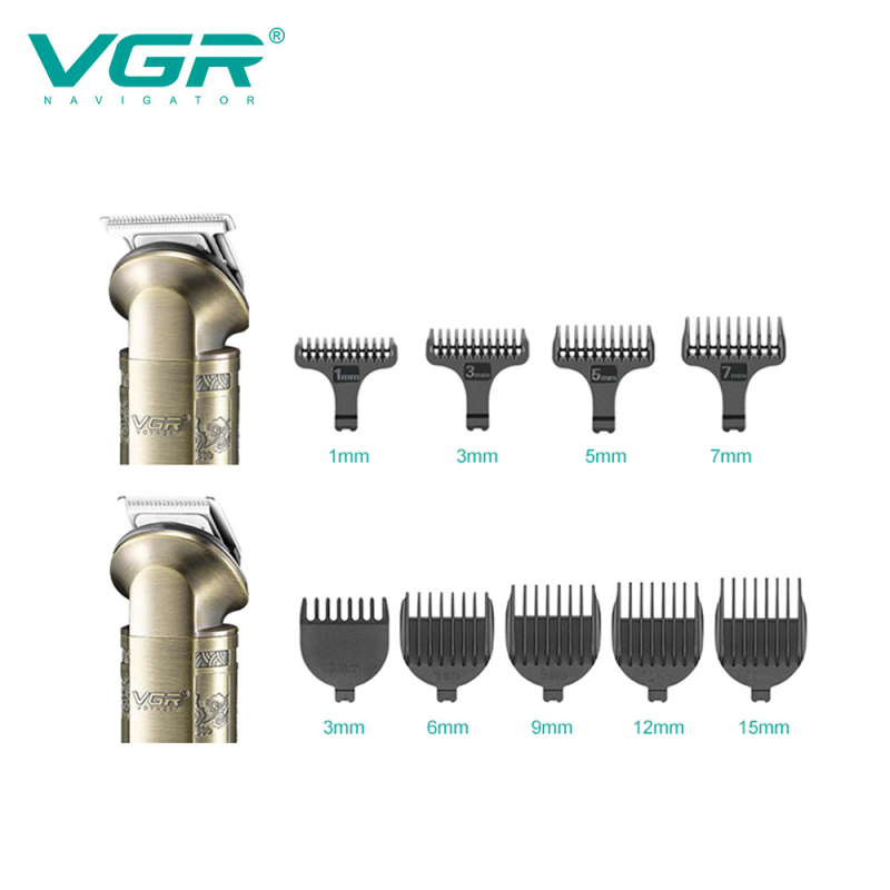VGR Nyolc az egyben hajvágó készlet otthoni használatra, kettős működtetésű áramellátás (töltés és akkumulátoron való működés), kefés motor, rozsdamentes acél vágófej, beépített akkumulátor 1000–1200 mAh, üzemidő 1–3 óra