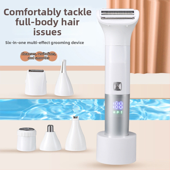 Ženský USB nabíjateľný elektrický holiaci strojček a trimming set, pre celé telo, plne umývateľný, nerezová čepeľ, brúsený motor, FR-998, 320 g, mokré aj suché použitie