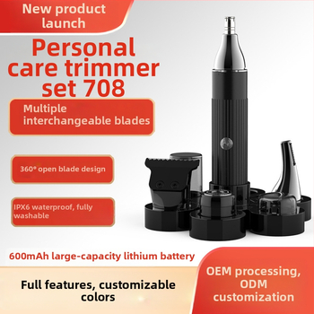 Jiiimi 708 Elektromos borotva és szőrtelenítő készülék forgó vágófejjel, alumíniumötvözet test, nedves és száraz használat, teljesen mosható